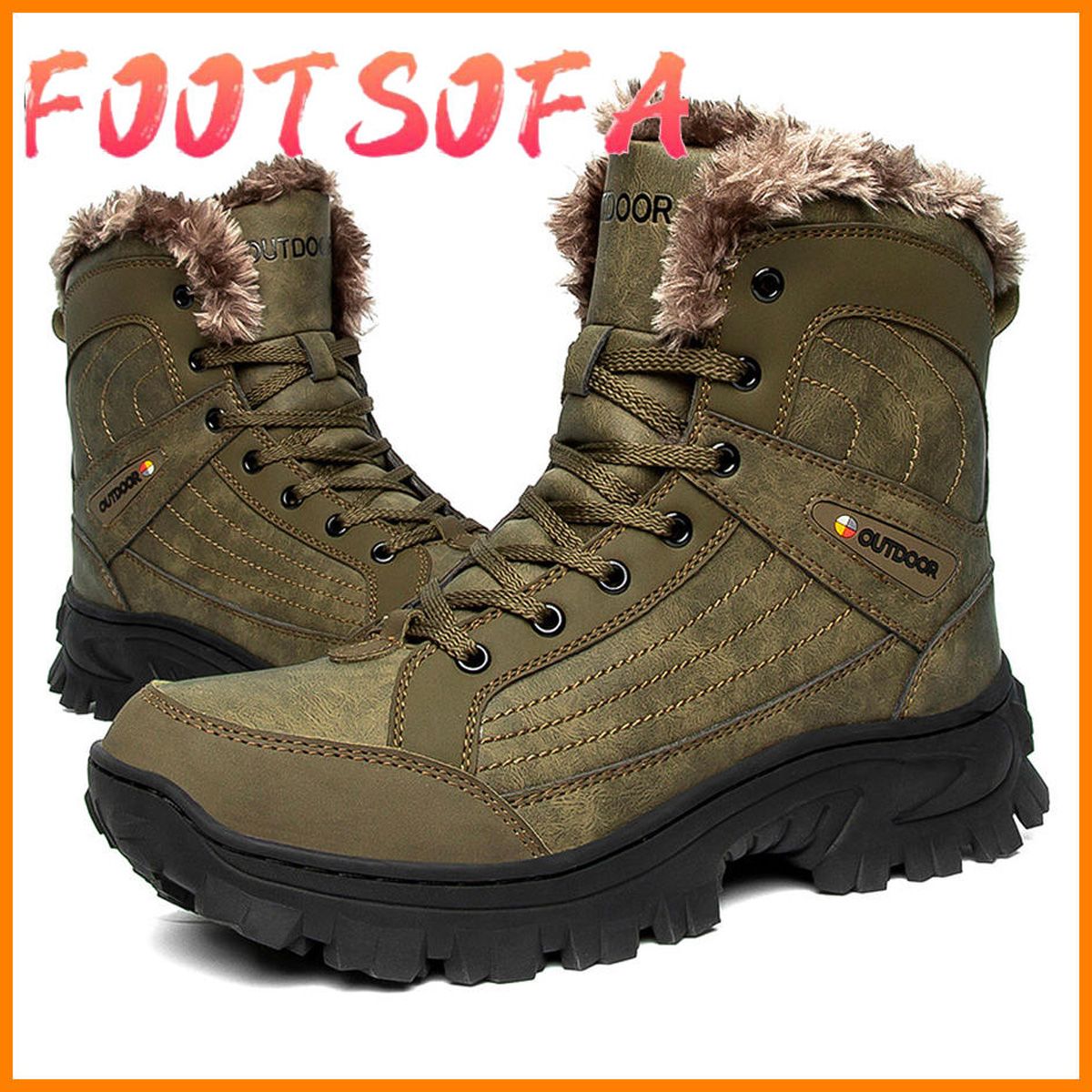 Large Size Men's Waterproof Hiking Shoes Winter Outdoor Warm Snow Boots Hiking Training Shoes Hiking Shoes Camping Fishing Boots
