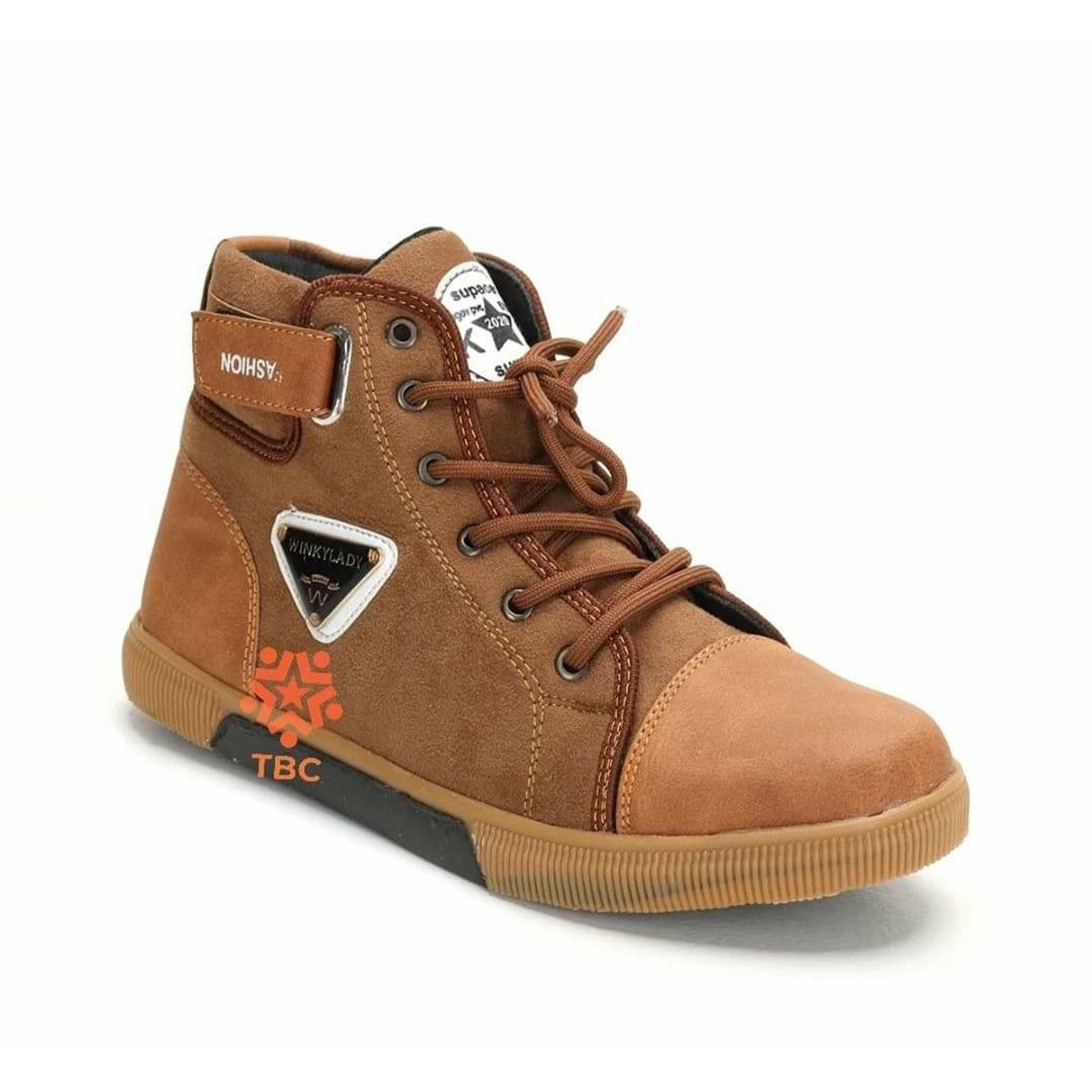 Stylish rubber sole lace-up shoes for Men -Brown