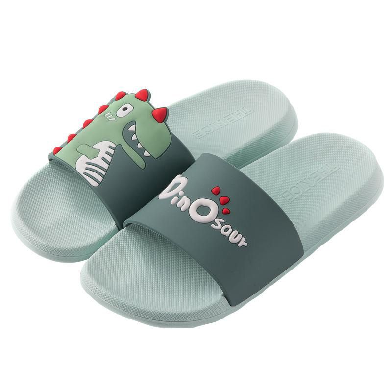 Summer Women Men Slippers Cartoon Dinosaur Thick Bottom Slide Sandals Ladies Couple Girls Boys Bathroom Shoes Zapatillas Mujer