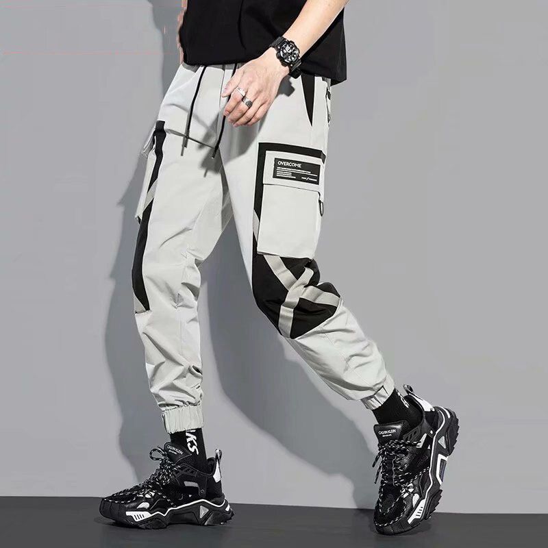 Fashion Harajuku Men's Pants Hop Streetwear Joggers Men Trousers Cargo Pant Casual Men Clothing Elastic Waist Men Pants