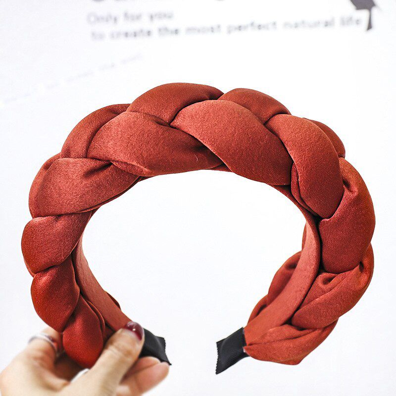 Winter Warm Wide Crown Padded Braided Hairband Women Bezel Braids Headband Twist Thick Velvet Hairband Headwrap Hair Accessories