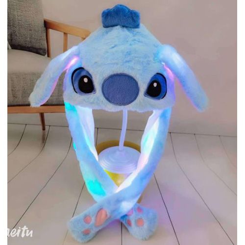 Kids Glowing Jumping up Rabbit Hat Cute Ears Moving Plush Flash Cartoon Children  Gift light up Airbag Luminous Hat Toys