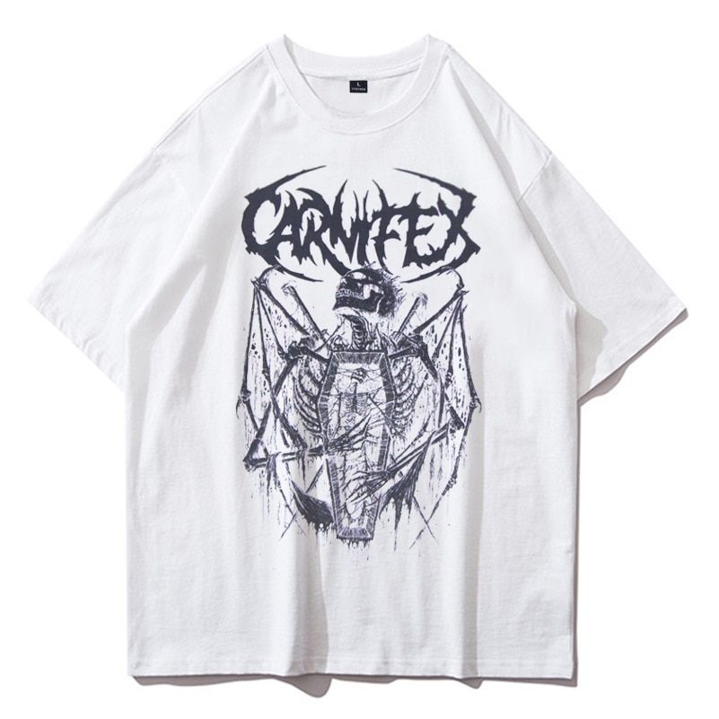 Summer Goth Female Tee Aesthetic Loose men and womenT-shirt PuDark Grunge Streetwear gothic Top T-shirts Harajuku y2k Clothes