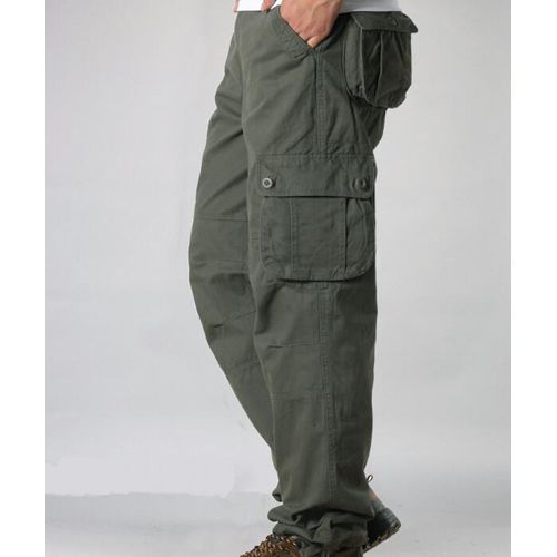 Men's Cargo Pants Mens Casual Multickets  Tactical Pants Men Outwear Straight slacks Long Trousers Large size 42 44