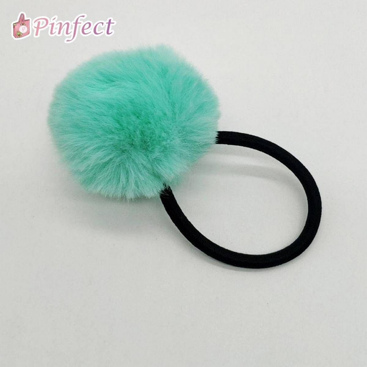 【BestGO】1pc Fashion Korean Cute Hair Ring Ties Lovely Plush Pompom Rubber Band for Women Girls Ponytail Holder Hair Rope Ornaments