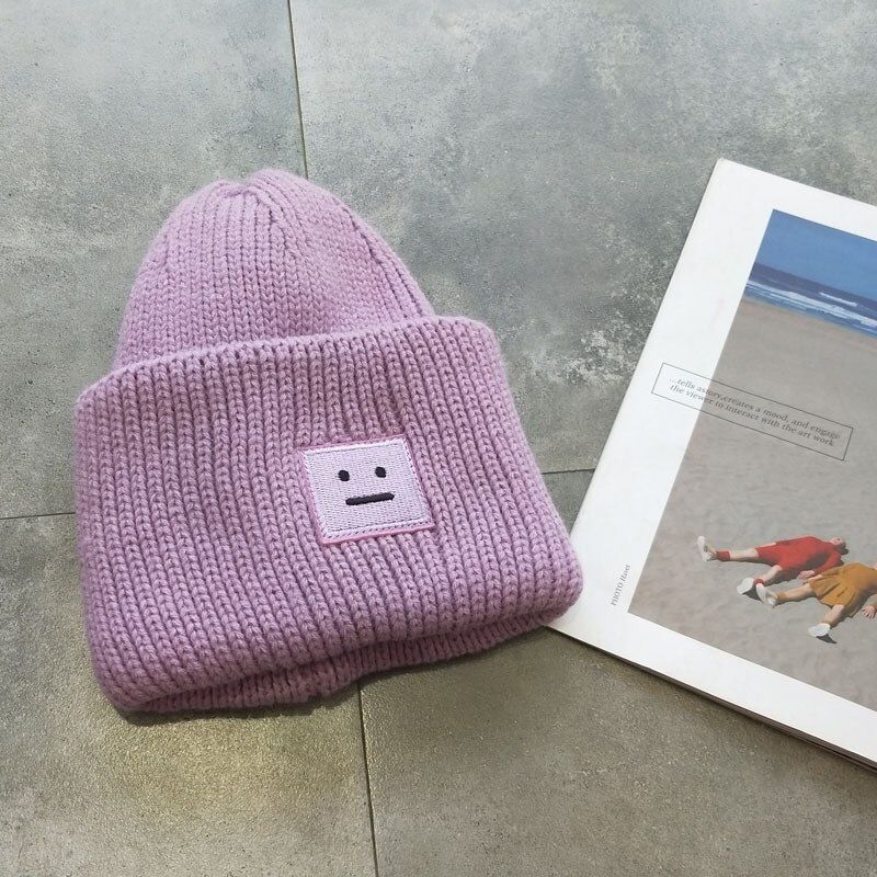 2021 New Acne UniWomen's Autumn And Winter Hats Angora 100% Double Layer Warm Hat Skulies Wool Hat Warm Knitted Hat