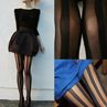 Women's y Wide Stripes Transparent Breathable Tights Stockings Socks Pantyhose