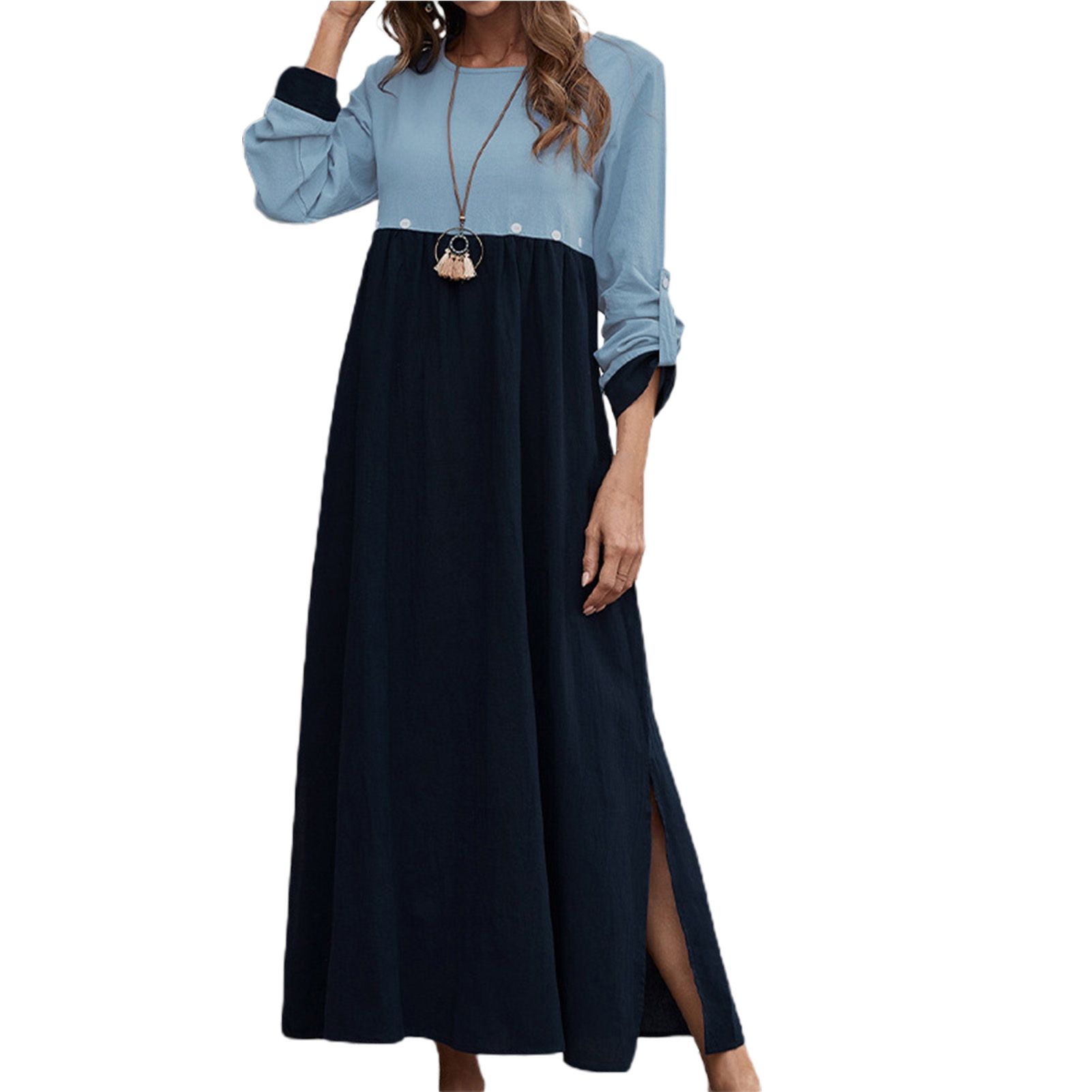 Dress Round Necks Slim-fitting Ankle Length Dress
