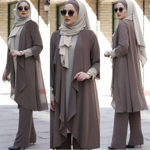 new 3 part exclusive shrug abaya coffee color