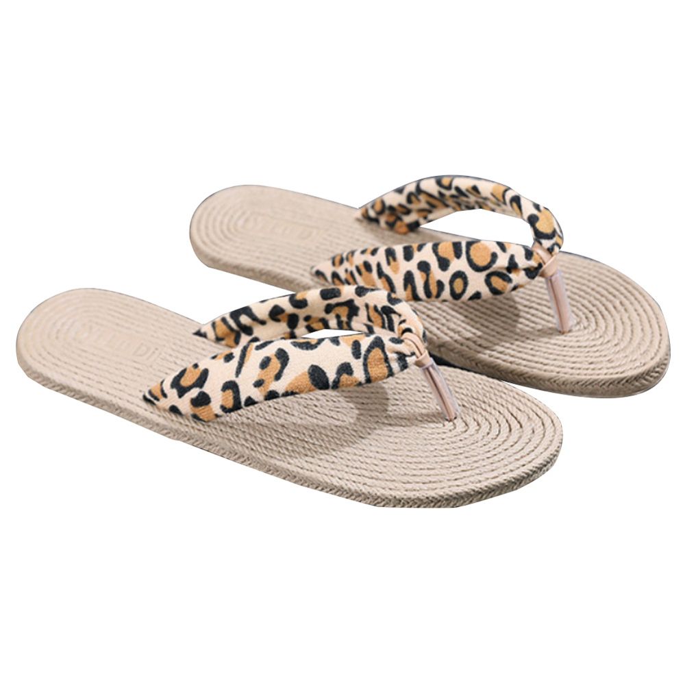OIMG Women Shoes Summer Floral Flip Flops Beach Sandals Anti-Slip Thongs Slippers