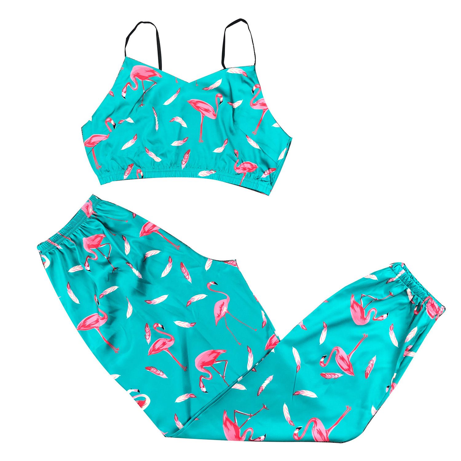 Sleeveless Spaghetti Strap Top with Long Pants Sleepwear  Cartoons Printed  Lovely Women’s Pajamas Suits Summer Pijama