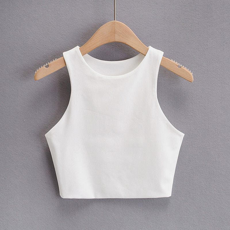 Summer Women Slim Tops O-neck Sleeveless Double Nylon Ladies Good Quality Tank Tops 6 Colors