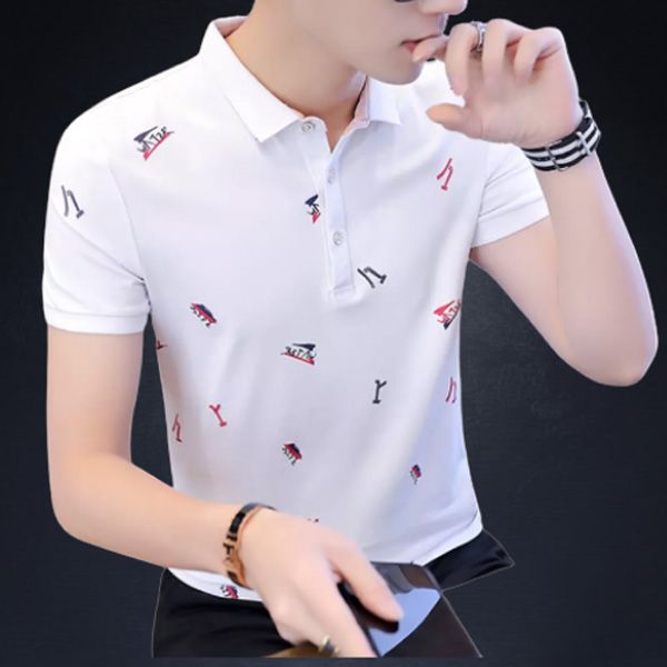Fashion 2022 New  Cotton White Summer Polo T- Shirt For Man