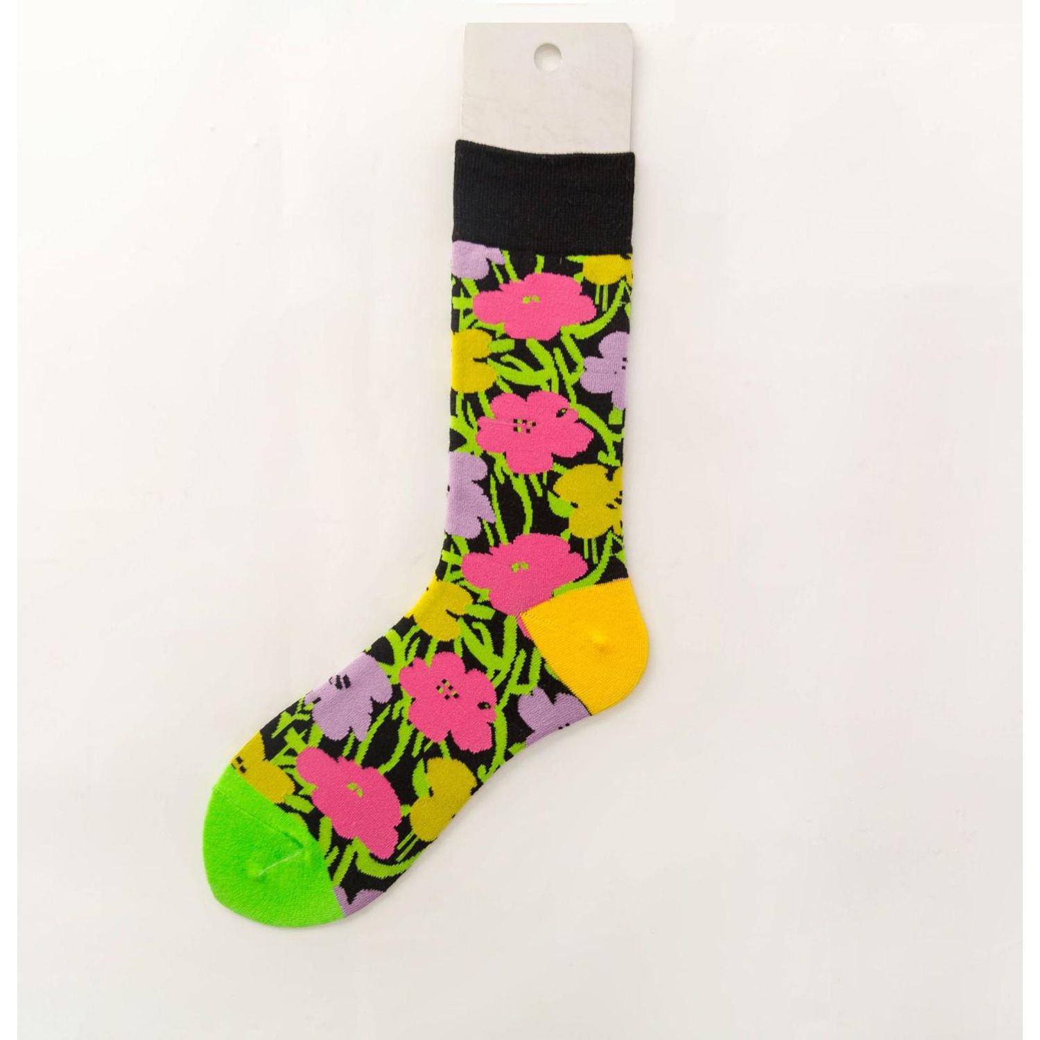 【ALLGOOD】Women's Trend Printing Bright Color Socks In The Tube Casual  Socks