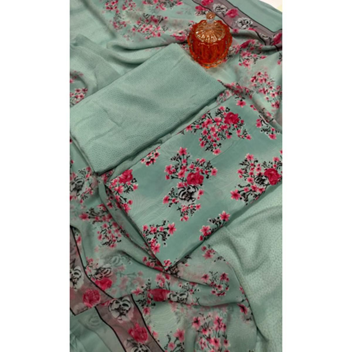 Jesan Special Unstitched New Indian Rasika / Risika Silk Sahlwar Kamiz Three Piece For Women Gorgeous Party Dress { 3 Piece }