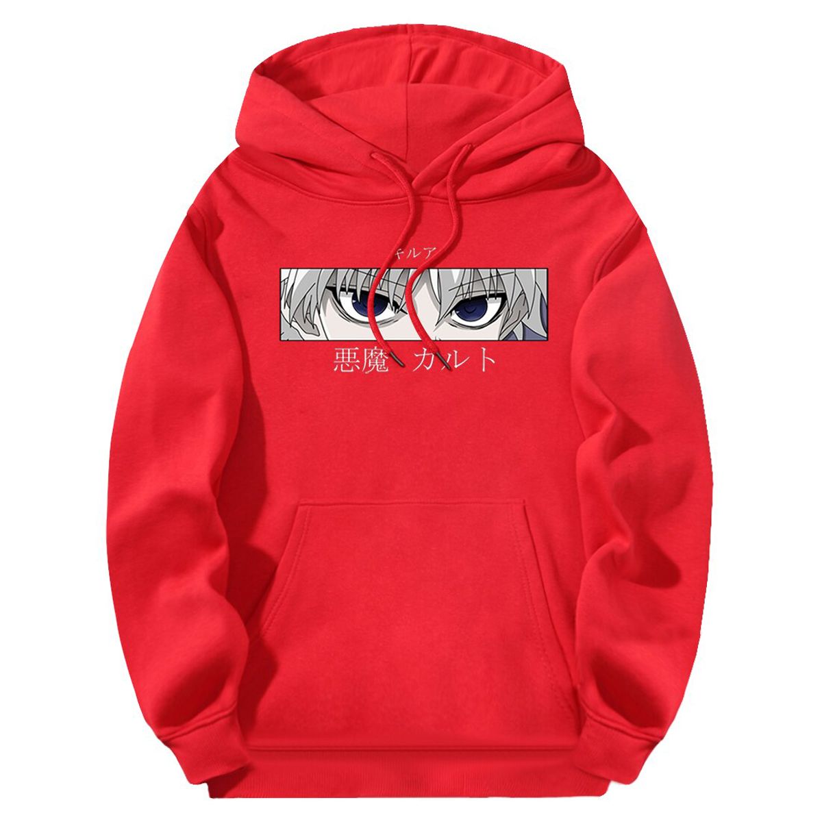 HunterxHunter KILLUA Eyes Plus Velvet Sweatshirts Mens Harajuku Hooded Anime Pullover Fashion Clothes Full Sleeve Hoodies