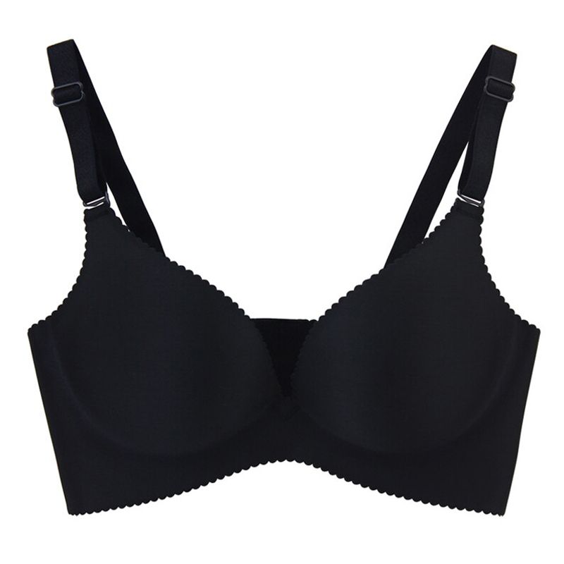 BEFORW  Underwear Women Bra Adjustable Brassiere Seamless Intimates Super Push Up Big Size C Cup Strappy Bra Black Lingerie
