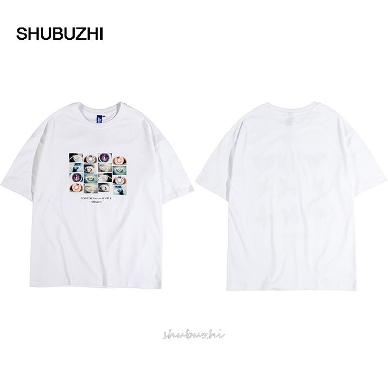 Streetwear  Hop T Shirt Eye Print Men Harajuku Tshirt Summer Short Sleeve T-Shirt Cotton We Tops Tees Street Wear New