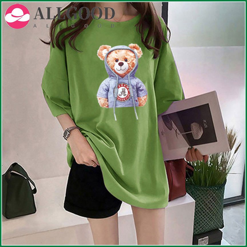 European And American Plus Size T-shirt Women  Summer New Bear Short-sleeved Loose Fashion Half-sleeved Bottoming Shirt Top