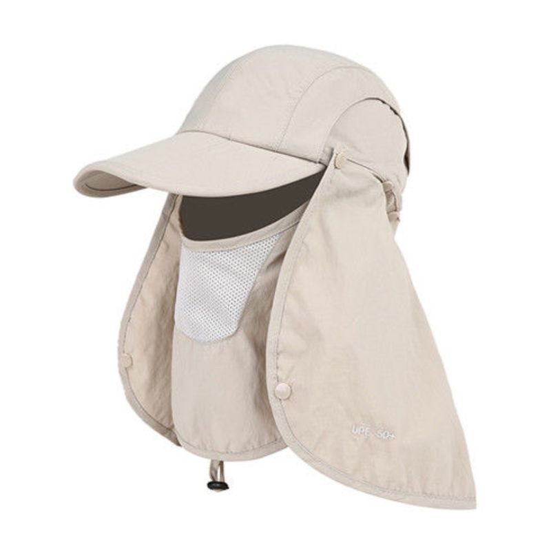 【BestGO】Summer Sun Hat Man Fishing Cap Outdoor Cycling Sun Hat Covered Face Uv Fisherman Cap Hat