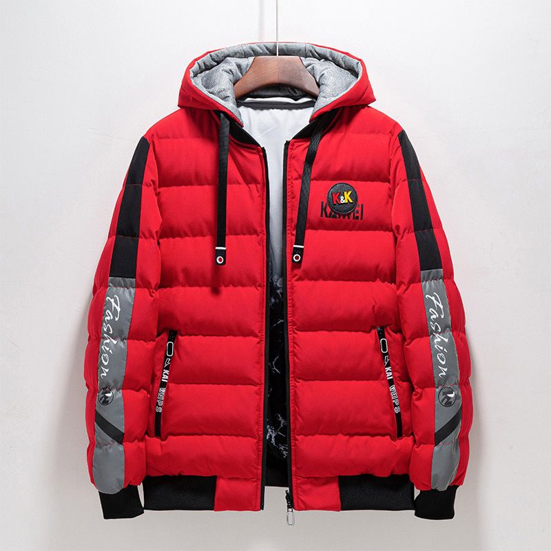 Men Clothes Cotton Warm Windproof Hooded Thick Jacket Coat Winter Casual Waterproof Zipper Hat Parkas Men Jacket