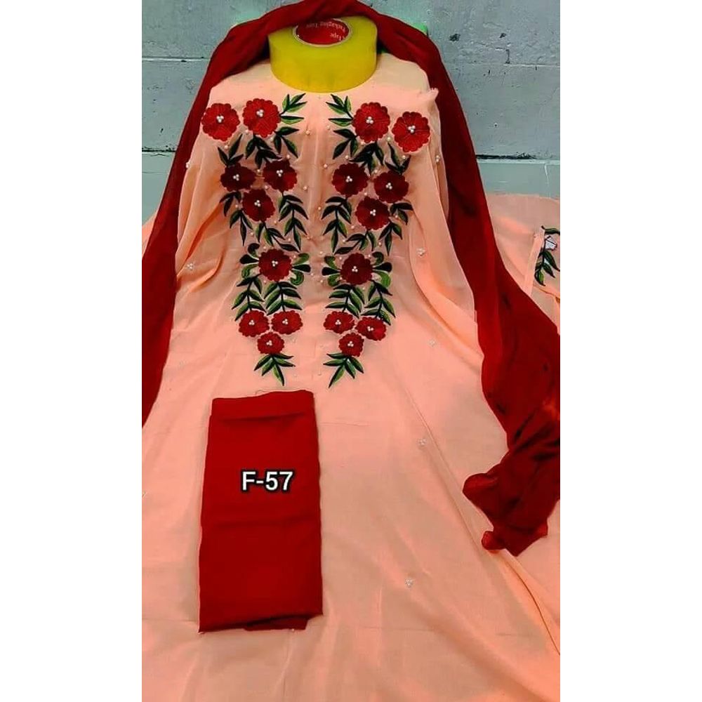 Indian Unstitched Georgette Salwar Kameez Three Piece For Women Collection