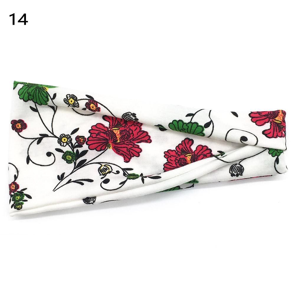 【BestGO】1PC Bohemia Women Yoga Hair Band Sport Bandana Sweat Elastic Turban Head Wrap WiHeadband Printed Absorbing Running Hairband