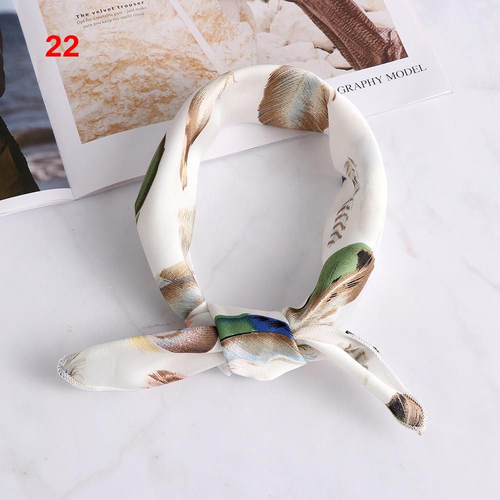 【ALLGOOD】Vintage Silk Feel Satin Women Square Scarf Handkerchief Bandana