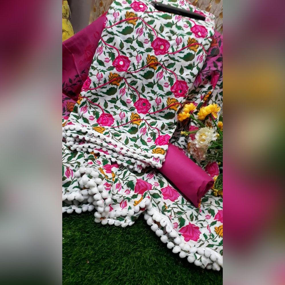 Eid Collection Joypuri Ari Work Unstitched Three Piece Salwar Kamiz (3 Piece)