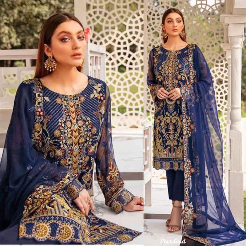Indian New Design Semi-stitched Four Piece
