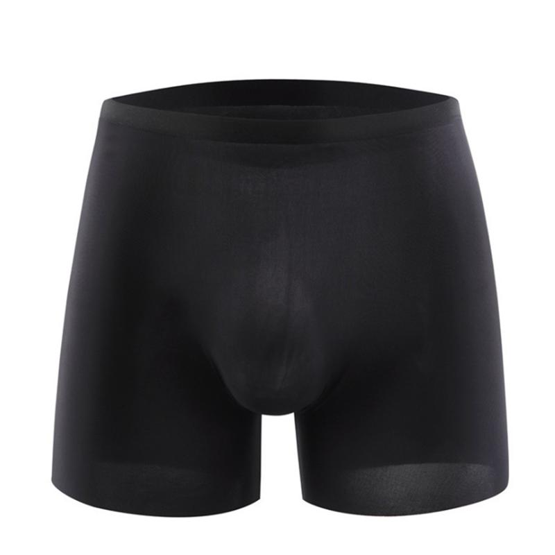 Men Ice Silk Briefs Seamless Breathable Underwear Ultra Thin Panties Transparent Shorts