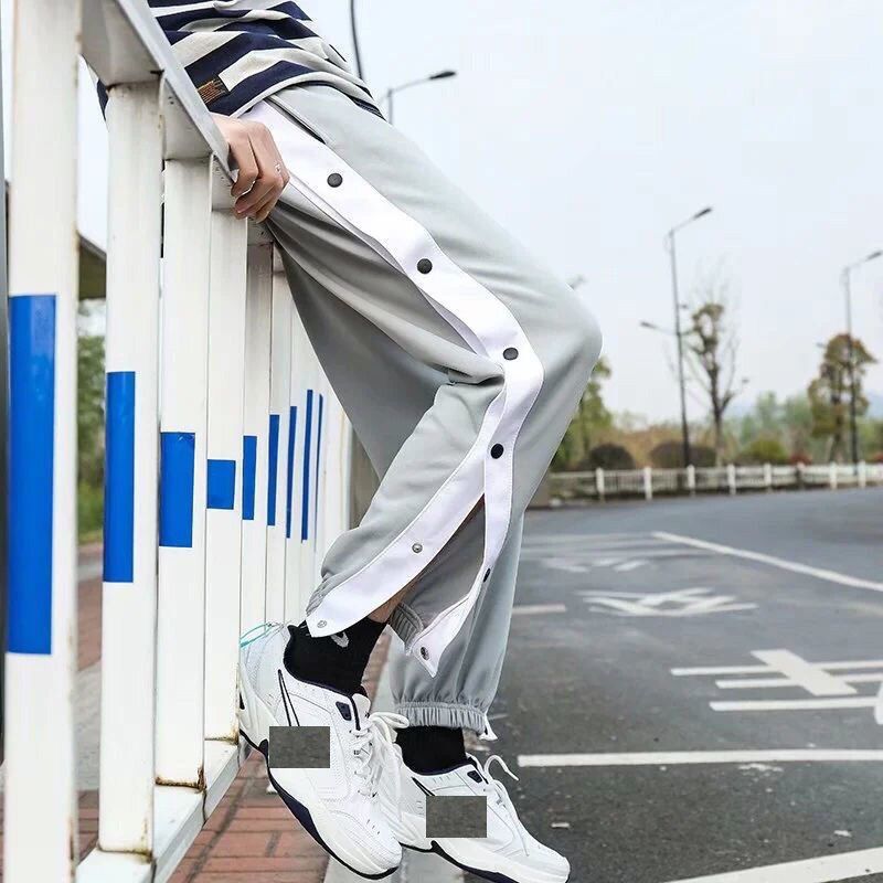 Women Joggers Sweatpants Casual Wide Leg Pants Women Stripe Hip Hop Sweat Pants Streetwear Women Button Trousers Vintage