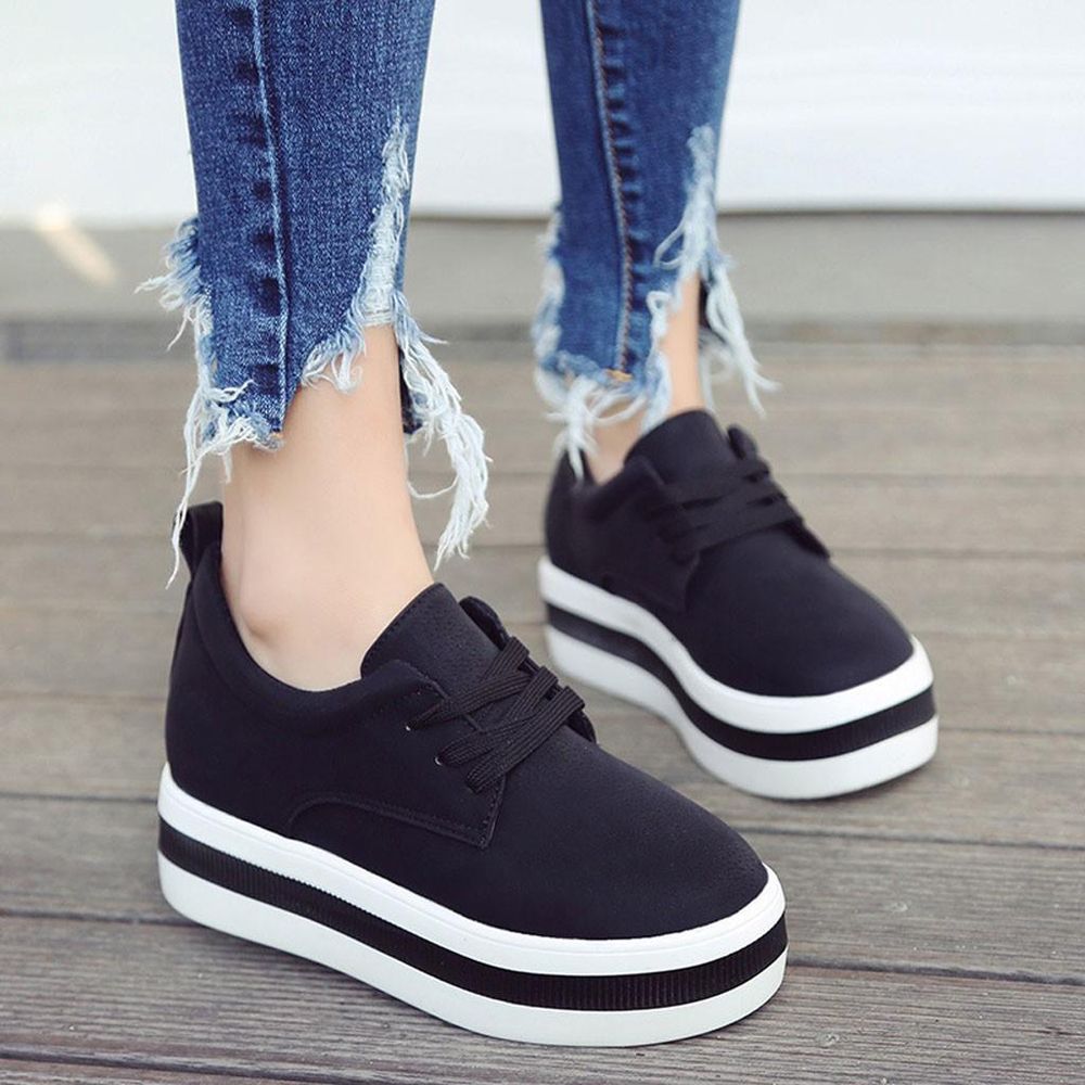 Women Flats Fashion Climbing Shoes Stunt Slip On Platform Shoes