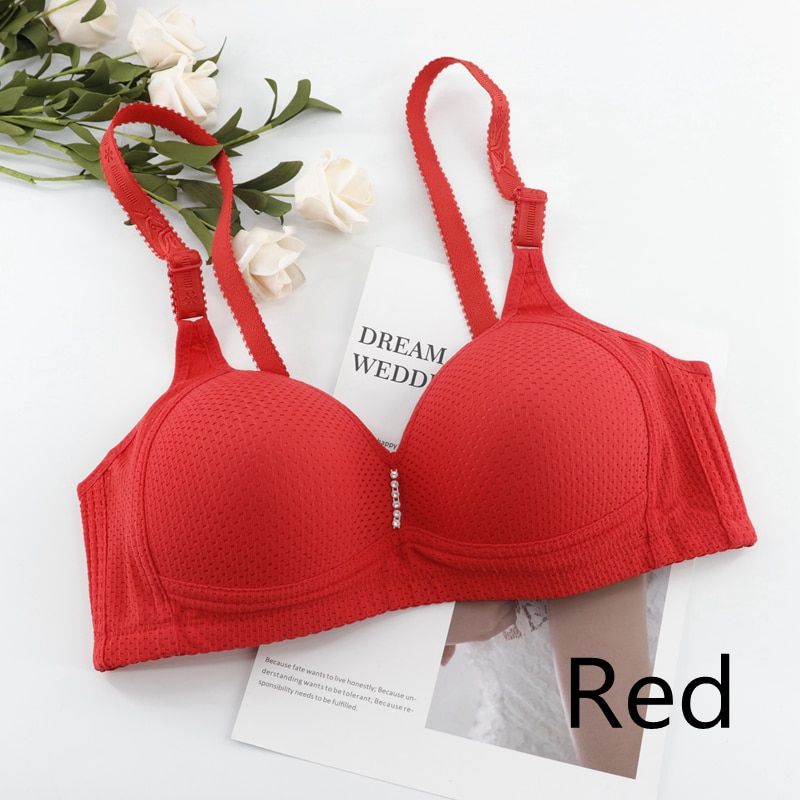 Beauwear Wire Free Thin Breathable Bra for Women Unlined Gather Together Comfortable Brassiere Plus Size 36B-44C Underwear
