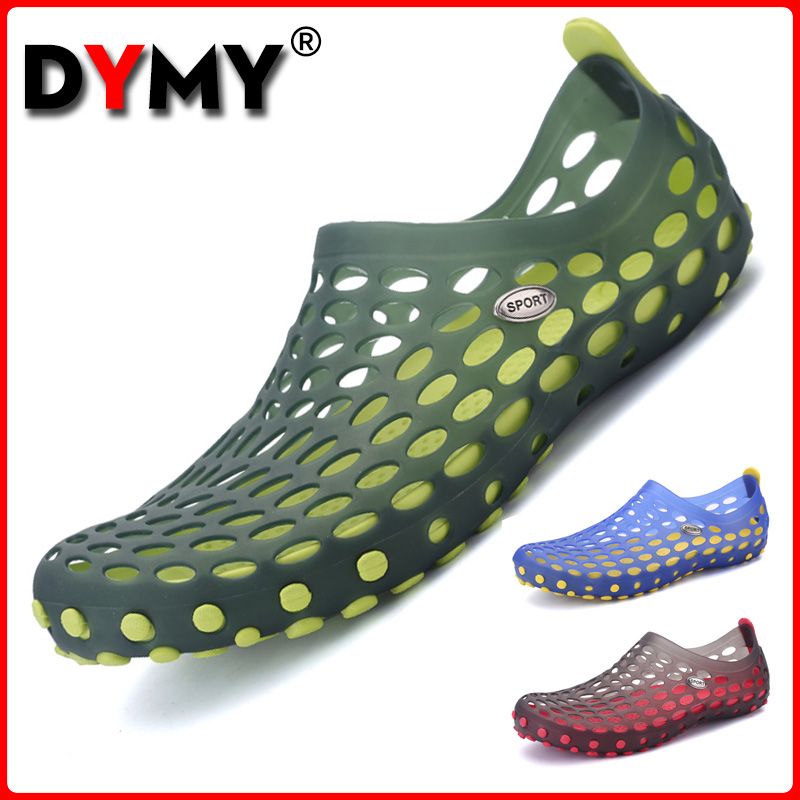 DYMY Beach Sandals for Men Slip On Water Shoes Mesh Sandals Soft Walking Shoes Men Hollow out Sandals