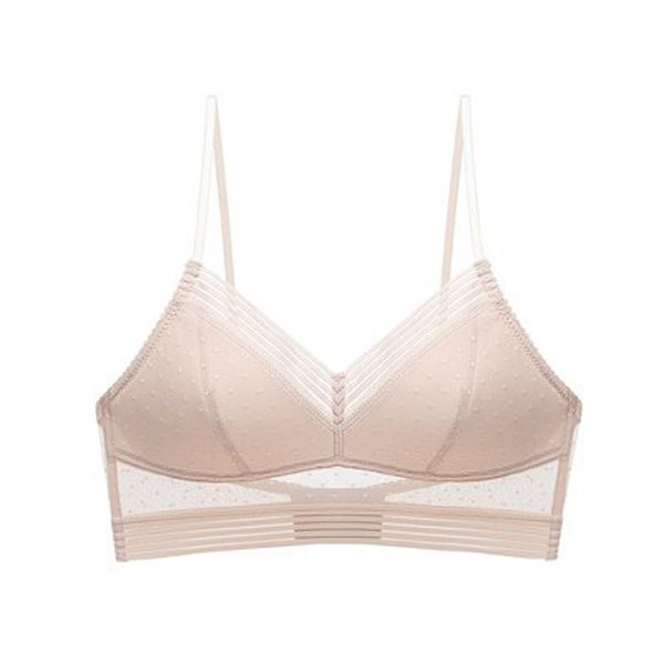2020   Low Back Lace Bralette Black Bra dot mesh Ultra Thin Ladies Underwear Women White Lingerie  Crop Top Femme Bra