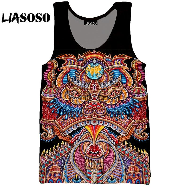 3D Print Men Rock Women Trippy Psychedelic Whirll Beach Top Colorful Anime Streetwear Vest Harajuku Short Sleeve New