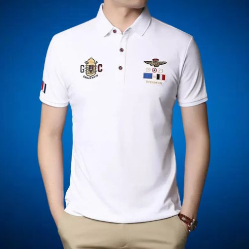 Fashion 2022 New  Cotton White  Summer Polo T- Shirt For Man