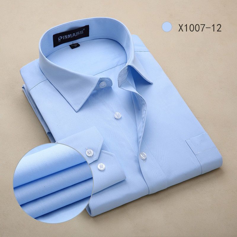 Long Sleeve Mens Social Shirts Twill White Shirt Regular Fit Fromal Business Work Shirt Easy Care Solid Plain with chest pocket