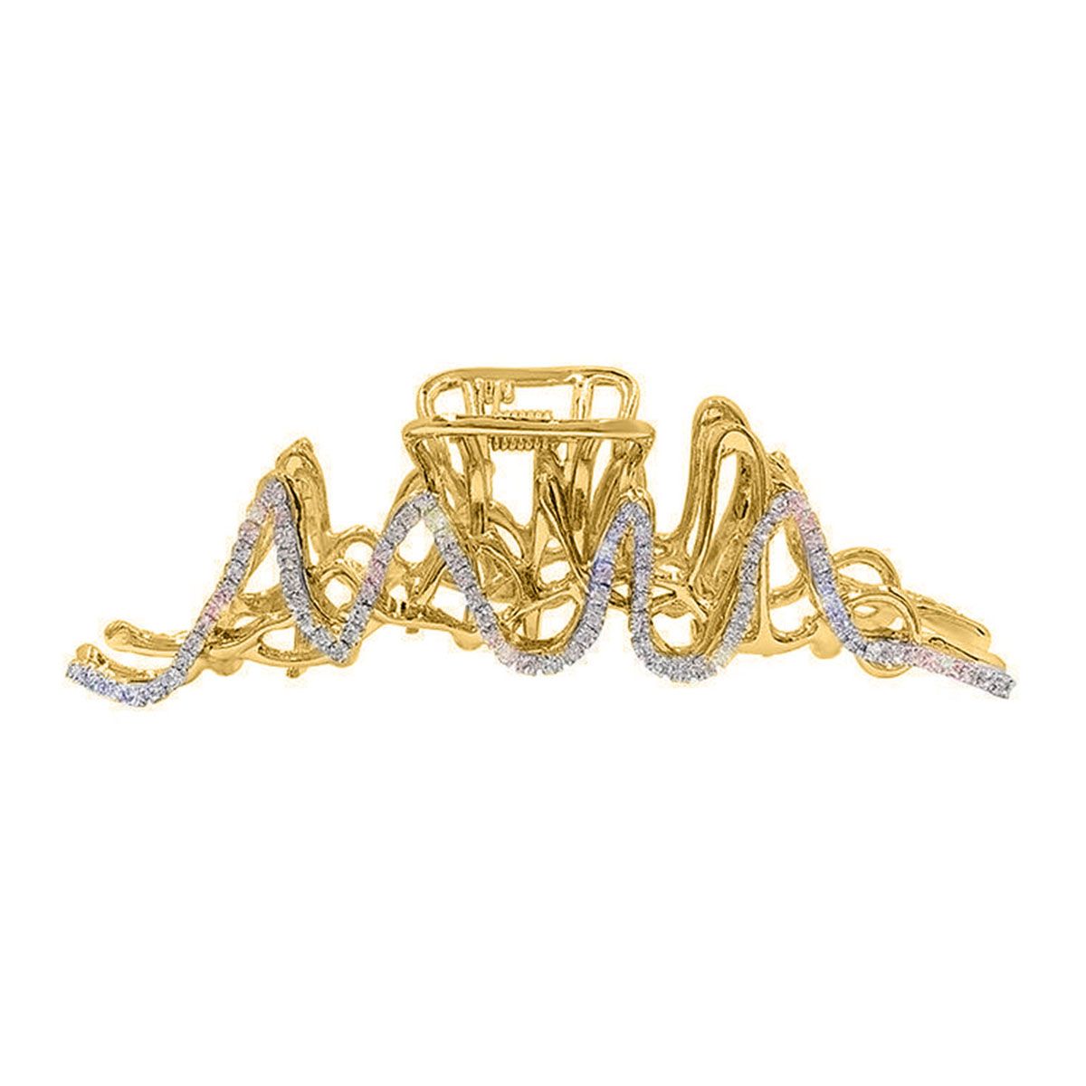 Big Hair Clip Sturdy Rhinestone Irregular Flower Shape Hair Claw