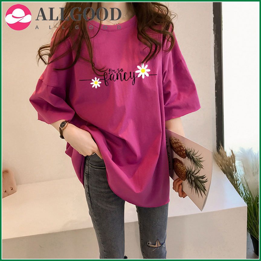 Daisy Print Wild Loose Short Sleeve T-shirt