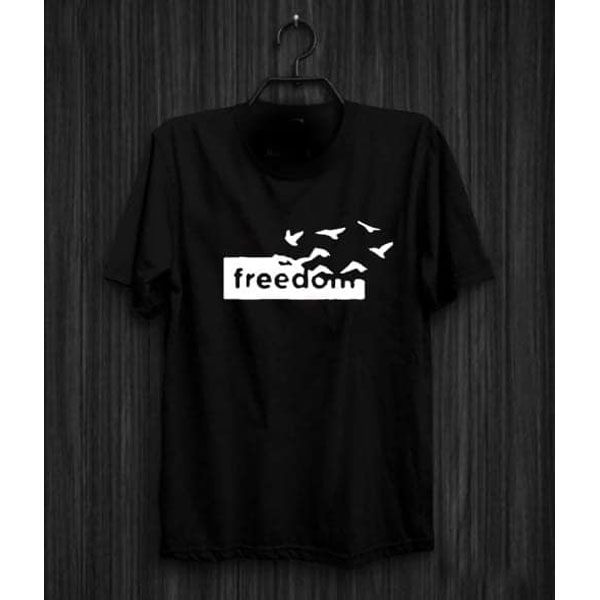 T-Shirt For Men Cotton Half Sleeve - Freedom