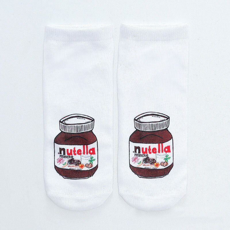 New Funny 3D Print Socks Cute 3D White "nutella" Character Unisex Socks Hot Women Mujer Unisex Fashion Sox Cartoon Cat Sox Alien