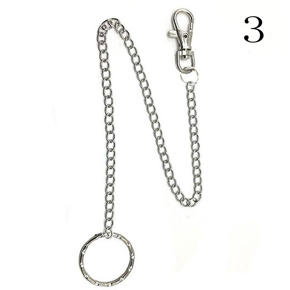Hiphop Long Metal Wallet Chain Leash Pant Jean Keychain Ring Clip Men's Hip Hop Women Punk Pant Chain Belt Chains