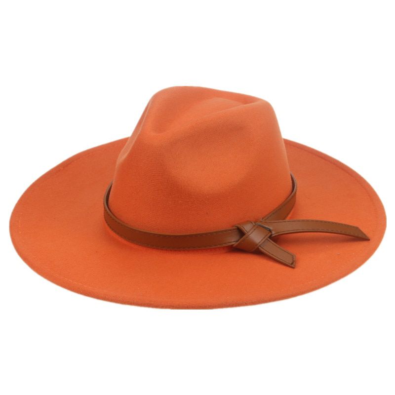 Fedora Hats Big Brim 9.5cm Solid Belt Band Women Hat Khaki Camel Black Jazz Caps Panama New Women Winter Hat SombrDe Mujer
