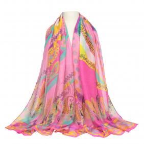 Voile Scarf Women Ethnic Style Wrap Printed Cotton Linen Shawl Decor Photo Props