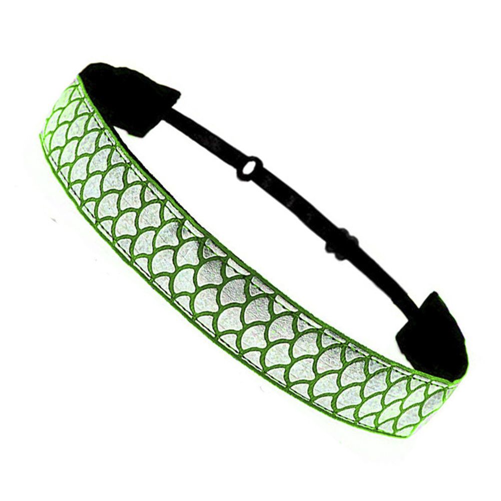 Women Mermaid Scale Non-Slip Velvet-Lined Elastic Hairband Exercise Headband