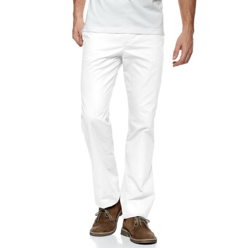 White Twill Gabardine Pant For Men - Pants For Men