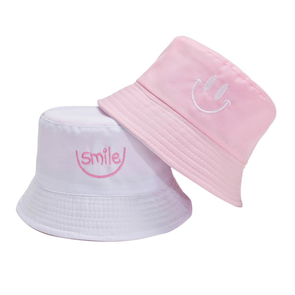 1pc Double sided Fisherman Hat Women Sunshade Flat Top Bucket Hats Couple Sunscreen Female Printed Basin Cap