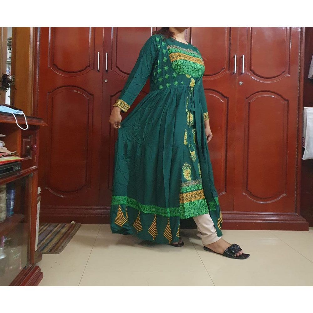 Floor touch koti kurti for woman. long dress 2 part